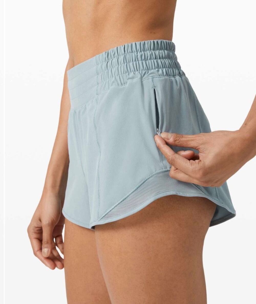 Lululemon Hotty Hot Shorts 4 inch inseam in light blue size 4